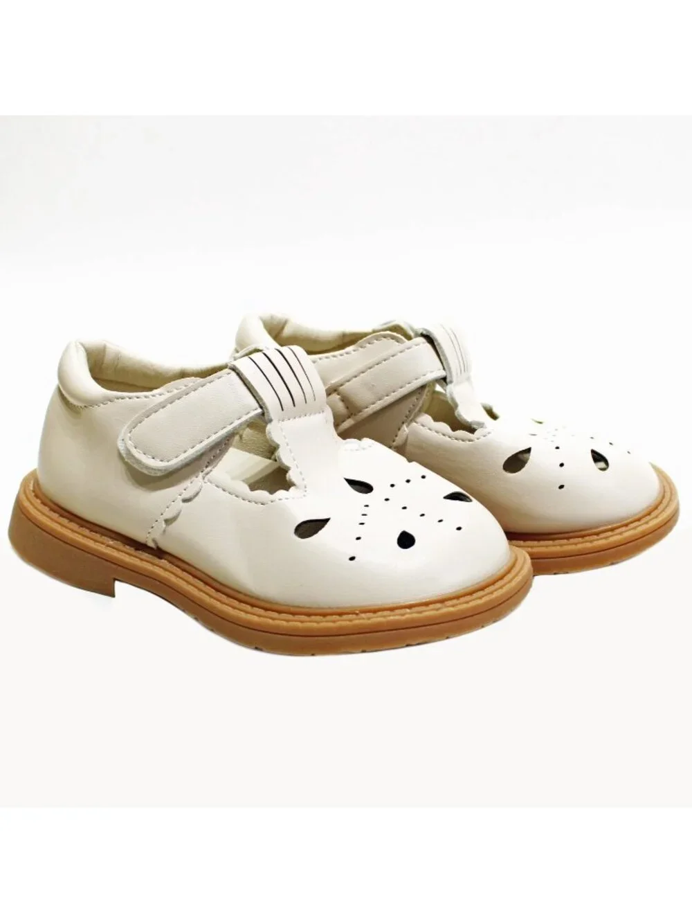 Toddler Little Girl Mary Jane Dress Shoe Party School Flower Girl Beige 9.5